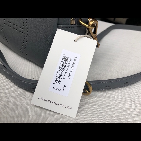 ETIENNE AIGNER Stella mini camera crossbody GRAY genuine leather - Picture 2 of 16